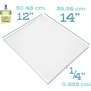 Gel Press Monoprinting Print Plate - 12” X 14” Gel Plate - Printmaking Supplies - Reusable Gel Printing Plate for Press Art for Card Making, Scrapbooking, Journaling, Arts and Crafts, Home Decor