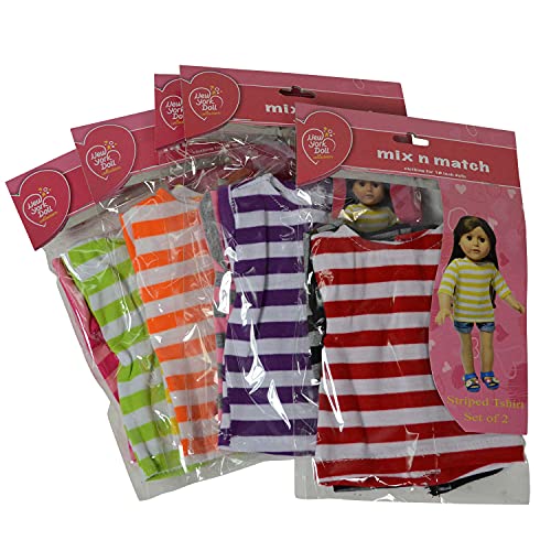 Buy now Doll T-Shirts Set of 10 - Doll Clothes fits All 18 Inch Dolls (Striped) at indiglob india