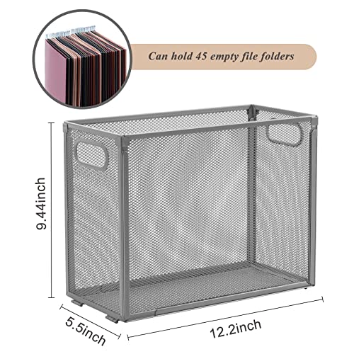Buy now Hanging File Organizer, Oterri Portable Desktop File Organizer Mesh Detachable Foldable File Folder Organizer 12.2*5.5*9.44 inch for Letter Size File Folders, File Holders for Office/Home(Grey1) at indiglob india