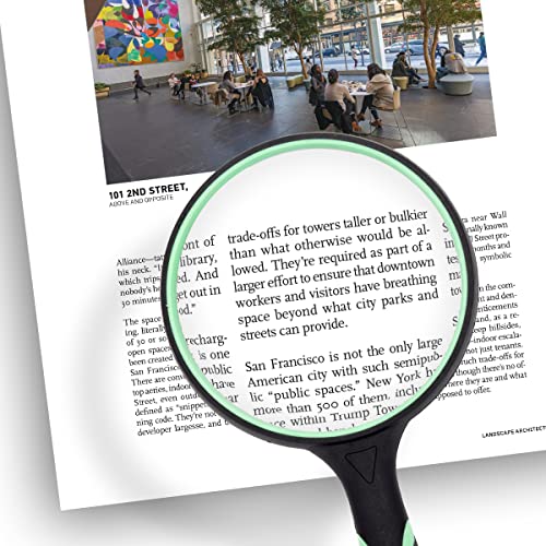 Buy now Large Magnifying Glass 10X Handheld Reading Magnifier for Seniors - 100MM 4INCHES Real Glass Magnifying Lens for Book Newspaper Reading, Insect and Hobby Observation, Science (Green) at indiglob india