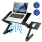 Buy now Adjustable Laptop Stand, Laptop Table Bed, Portable Lap Desk Foldable Table Workstation Notebook Riser Mouse Pad, Ergonomic Laptop Stand 2 CPU Cooling Fan, Best Gifts, Black laptop table at indiglob india