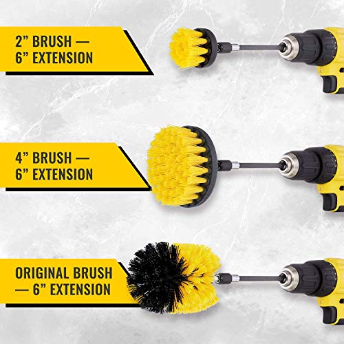 Buy now YIHATA 4 Pack Drill Brush Attachments Set,All Purpose Multi-Purpose Power Scrubber Cleaning Brush with Extended Long Attachment Kit, for Car,Grout,Floor,Tub,Shower,Tile,Bathroom and Kitchen Surface at indiglob india