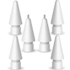 MEKO 4 Pack Upgraded 0.72mm Fine Ponit Precise Replacement Tips for Apple Pencil 1st/2nd Generation & Logitech Crayon, Wear-Resisting Pen Nibs for iPad Pro/Air/Mini Pencil - White - 6 Pcs White