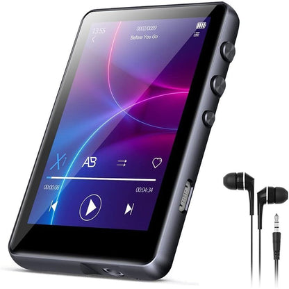 MP3 Player Bluetooth 5.3, Full Touch Screen HiFi Lossless MP3 Music Player, Line-in Speaker, with line Recorder, FM Radio, Support up to 128 GB (Black)