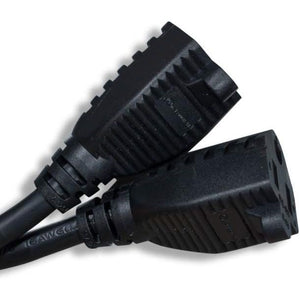 Power Cord Extension and Splitter, NEMA 5-15P to NEMA 5-15R x 2, 16 AWG, 13A, 125V (ZWACPQAG-14) Black