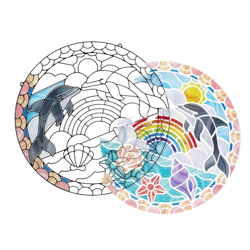 Buy now Melissa & Doug Stained Glass Made Easy Craft Kit: Dolphins - 180+ Stickers at indiglob india