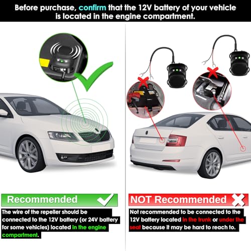 Buy now Under Hood Rodent Repellent for Car Engines, Dual Action Ultrasonic & LED Strobe Lights for High-Efficiency Rat and Mouse Deterrent, Pest Control for 12V 24V Vehicles, Cars, Trucks, RVs at indiglob india