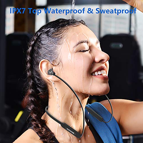 Buy now NANAMI Bluetooth Headphones Wireless Earbuds - Sports Magnetic Neckband Wireless Headsets, HiFi Stereo Deep Bass Updated Bluetooth 5.3 Earphones IPX7 Waterproof with Mic for Gym Running 24h Playtime at indiglob india