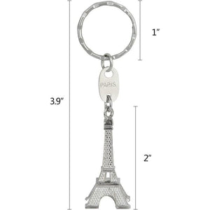 baotongle 15pcs Eiffel Tower Keyring, Paris Eiffel Tower Keychains 3-D Key Ring French Souvenirs Retro Adornment Cute Lovely Decorative Metal Craft Art Statue Model for Table Decor Gifts Silver
