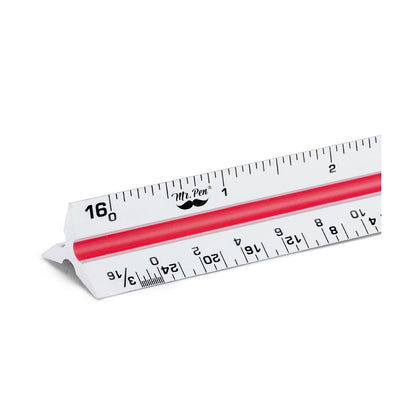 Mr. Pen Architectural Scale Ruler, 12 Inch, White, Contractor's Scaling Ruler, Drawing & Drafting Tool