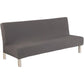 Solid Colour Armless Sofa Bed Cover Polyester Spandex Stretch Futon Slipcover 3 Seater Elastic Full Folding Couch Sofa Shield fits Folding Sofa Bed Without Armrests 80" x 50" in (Black)