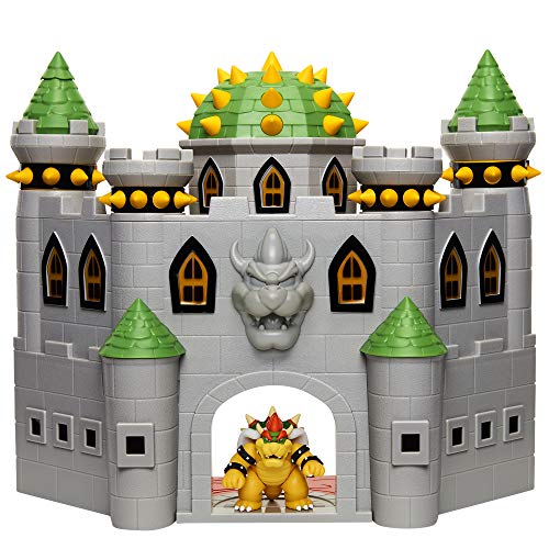 Buy now Super Mario Nintendo Deluxe Bowser's Castle Playset with 2.5" Exclusive Articulated Bowser Action Figure, Interactive Play Set with Authentic in-Game Sounds at indiglob india