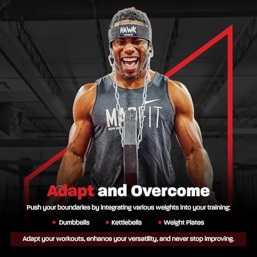 Buy now Hawk Sports Neck Harness for Men and Women with Adjustable Neck Strap and 30" Steel Chain for Safely Lifting Weights Up to 150 lbs., Neck Exercise Equipment for Muscle Growth and Strength Training at indiglob india