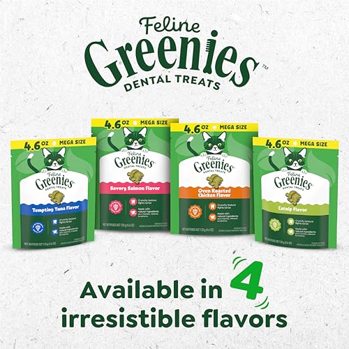 Buy now Greenies Feline Veterinarian-Recommended Adult Natural Dental Cat Treats, Catnip Flavor, 21 oz. Tub at indiglob india