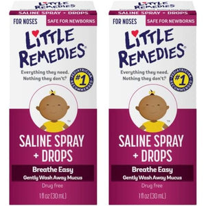 Little Remedies Little Noses Saline Spray Drops, 1 Fl Oz, Pack of 2