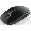Vssoplor Wireless Mouse, 2.4G Slim Portable Computer Laptop Mouse with Nano Receiver Quiet Silent Optical Mice for Notebook, PC, Laptop, Computer-Black and Sapphire Blue - Black and Green