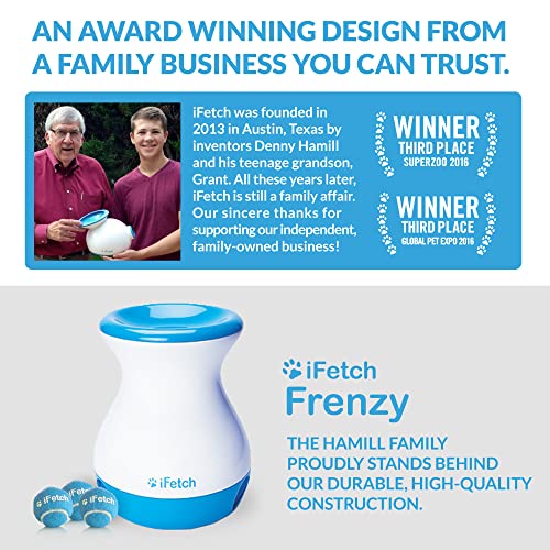 Buy now iFetch Frenzy Interactive Dog Toy, Self Fetch Mini Tennis Ball Machine for Small and Medium Dogs, Includes 3 Tennis Balls, Mental Stimulation Brain Game at indiglob india