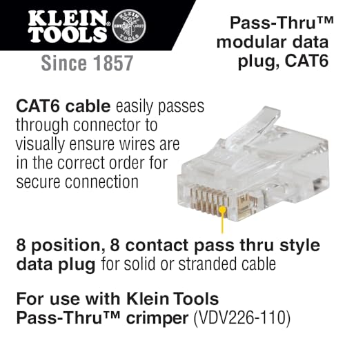 Buy now Klein Tools 80072 RJ45 Cable Tester Kit with LAN Scout Jr. 2, Coax Crimper / Stripper / Cutter Tool and 50-Pack Pass-Thru Modular Data Plugs at indiglob india