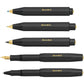 Kaweco CLASSIC SPORT Fountain Pen Black with 23 Carat Gold-Plated Steel Nib and Iridium Tip for Ink Cartridges I Sport Fountain Pen 13 cm I Nib: B (Broad)