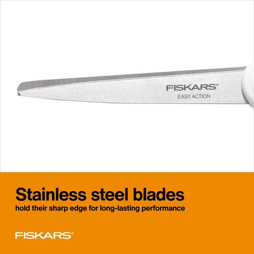 Buy now Fiskars Premier No. 8 Easy Action Scissors - 10" Spring Action Fabric and Craft Scissors - Arts and Crafts - Orange/White at indiglob india