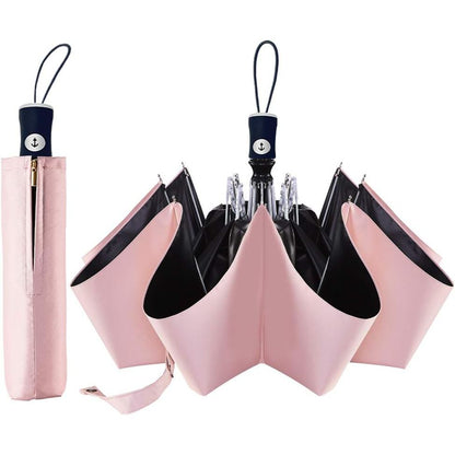 DBA FDJASGY Sun Umbrella Compact Folding Travel Umbrella Auto Open and Close for Windproof, Rainproof & 99.9% UV Protection Parasol with Black Anti-UV Coating