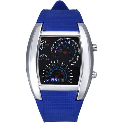 FANMIS Men's Digital Fashion Cobra LED Watches Silicone Iron Triangle Dial Sports Wrist Watch
