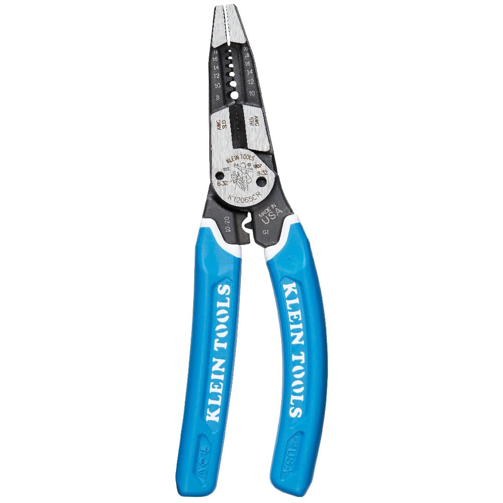 Buy now Klein Tools K12065CR Wire Stripper / Cutter / Crimper Tool, Made in USA, for Cutting, Stripping, Crimping, Twisting (8-18 AWG solid, 10-20 AWG stranded) at indiglob india