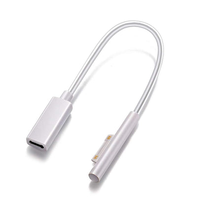 Surface to USB C Charging Cable (Female USB-C, 20 cm), Compatible with Microsoft Surface Pro 7/6/5/4/3 Go3/2/1 Laptop4/3/2/1, Requires 45W 15V/3A USB-C Charger