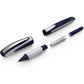 Schneider Ray Cartridge Rollerball Pen M (Medium), Refillable, Dark Blue/Light Gray Barrel, Royal Blue Erasable Ink Cartridge, Pack of 1 Pen (187803)