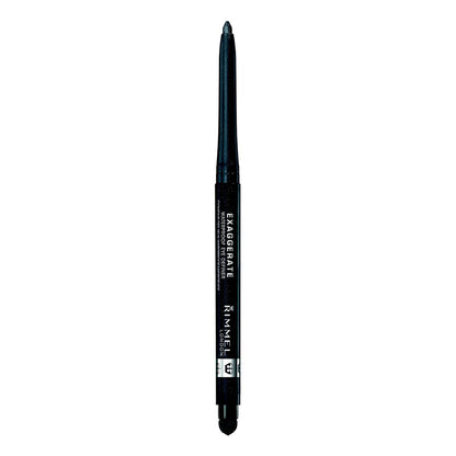 Rimmel London Exaggerate Waterproof Eye Definer Eyeliner, Highly Pigmented, Long-Wearing, Built-In Smudger, 262, Blackest Black, 0.01oz