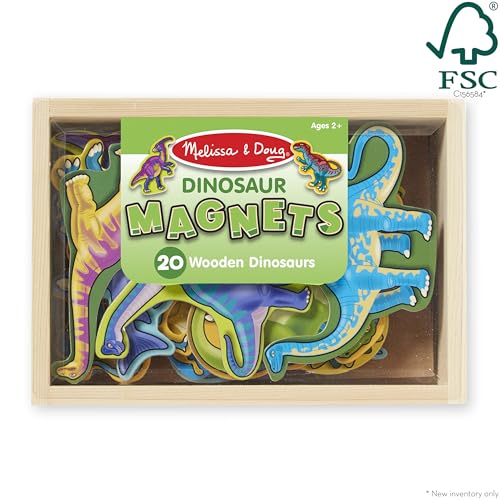 Buy now Melissa & Doug Magnetic Wooden Dinosaurs in a Wooden Storage Box (20 pcs) at indiglob india