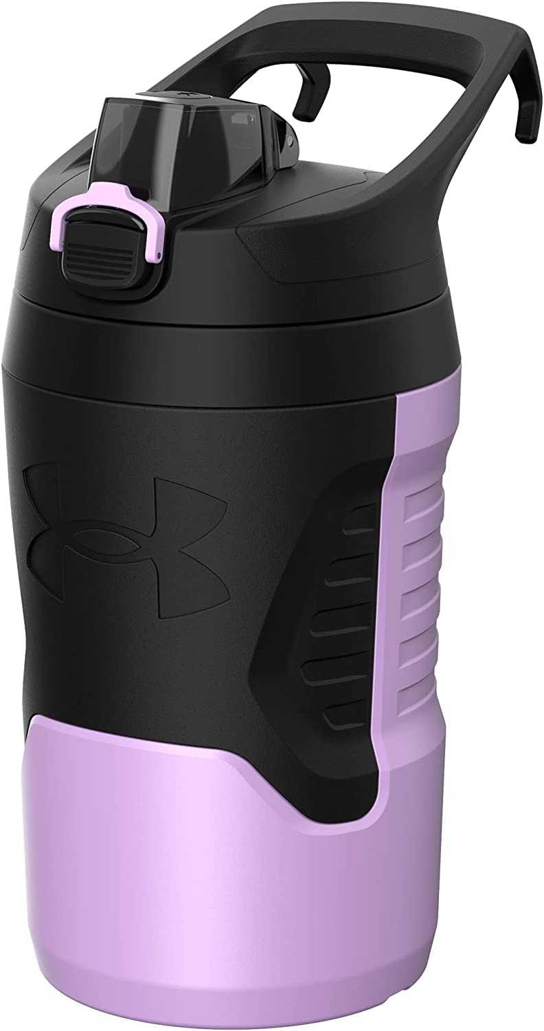 Buy now Under Armour Half Gallon Water Bottle Insulated, 64oz Insulated Water Bottle with Handle, Fence Hook, Leak Resistant, for Baseball, Football & More, Academy/Black at indiglob india
