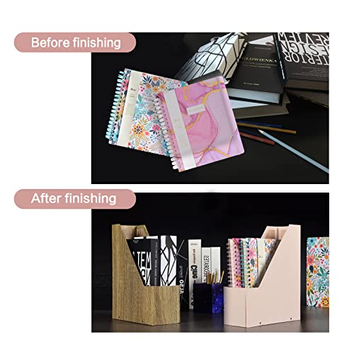 Buy now SUIN 2 Pack Magazine-Holders Magazine File-Organizer-Boxes Sturdy Cardboard Magazine File Folder-Holder for Home/Office Desk Organizer and Decor, Pack of 2, PH201 (Natural Pink) at indiglob india