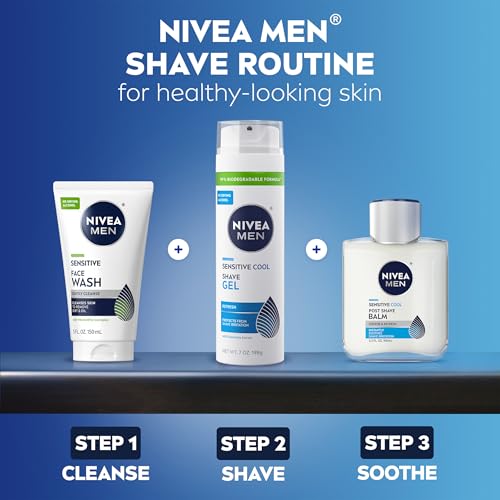 Buy now NIVEA MEN Sensitive Cool Post Shave Balm, Enriched with Chamomile and Seaweed Extracts, Alcohol Free After Shave Balm for Men, 3.3 Fl Oz Bottle, Pack of 3 at indiglob india