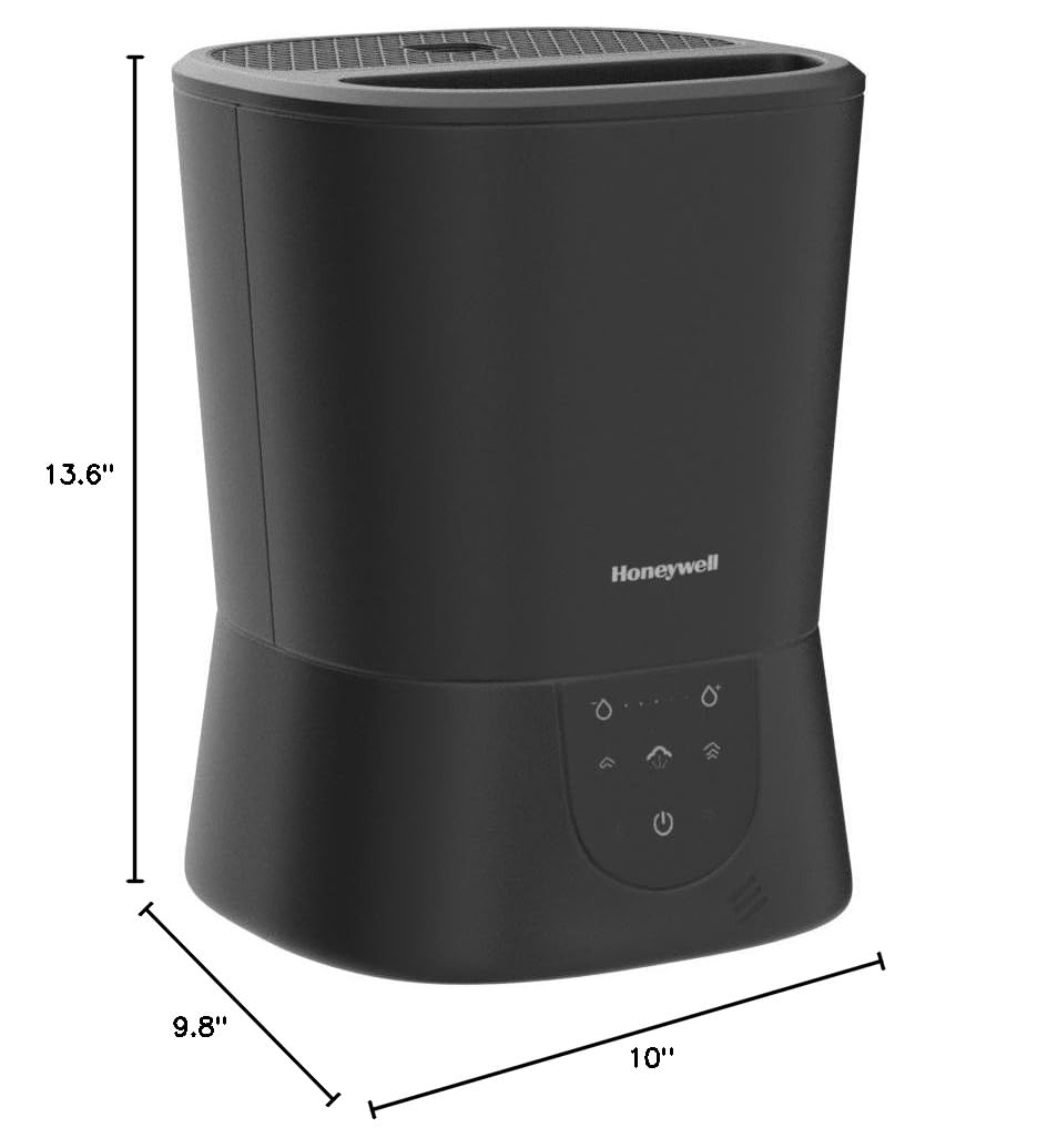 Buy now Honeywell Easy-to-Care Filter Free Warm Mist Humidifier, Medium Rooms, 1.5 Gallon Tank ƒ?? Humidistat for Bedroom, Home or Office Black at indiglob india