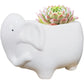 Cute Animal Elephant Shaped Ceramic Succulent Cactus Air Plant Flower Pots Planters-Plant Not Included (Pink&White)