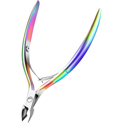 Cuticle Trimmer Cuticle Remover with Cuticle Pusher, XUNXMAS Professional Stainless Steel Durable Pedicure Manicure Tools Cutter Nipper Scissor Clipper for Fingernails and Toenails Dead Skin Black