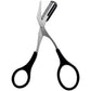 Professional Precision Eyebrow Trimmer Scissors Scissors with Comb and Non Slip Finger Grips Black Silver Tone for Men Women Hair Removal Grooming Shaping Black