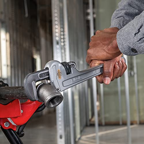 Buy now RIDGID 31095 Model 814 Aluminum Straight 14" Plumbing Pipe Wrench, Silver, Made in the USA at indiglob india