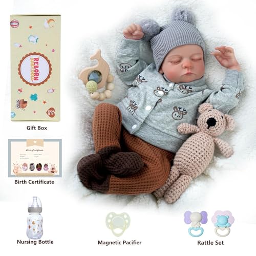 Buy now ADFO Lifelike Reborn Baby Dolls Silicone Full Body Boy - 17-Inch Soft Body Realistic-Newborn Full Body Vinyl Real Life Baby Dolls with Toy Accessories for Kids Age 3 4 5 6 7 + at indiglob india