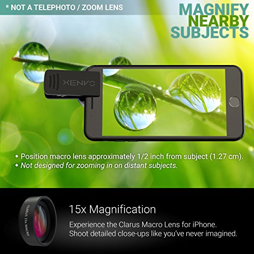 Buy now Pro Lens Kit for iPhone and Android, Macro and Wide Angle Lens with LED Light and Travel Case Black at indiglob india