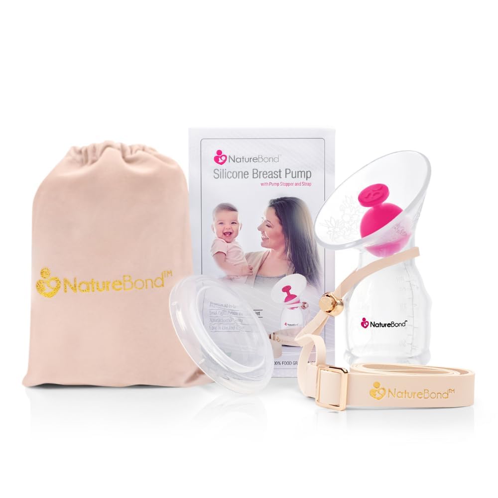 Buy now NatureBond Silicone Breast Pump with lid, Stopper, Strap, Pouch. Breastfeeding Essential Premium All in 1 Set. 3.4oz 100ml (Premium All-in-ONE) at indiglob india