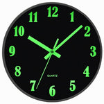 Buy now JoFomp Glow in The Dark Clock, 12 Inch Modern Silent Non Ticking Wall Clocks Battery Operated, Night Light Wall Clock for Living Room Decor, Wall Clock Decorative for Kitchen Bedroom (Green) Black 10 INCH at indiglob india