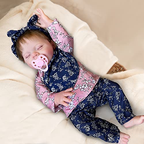 Buy now 18" Lifelike Reborn Baby Doll, Realistic Newborn Sleeping Girl, Vinyl Full Body, Age 3+ at indiglob india