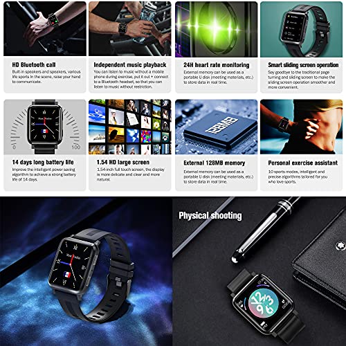 Buy now Smart Watch, Fitness Tracker with Heart Rate Monitor, Activity Tracker with 1.54 Inch Touch Screen, IP67 Waterproof Pedometer Smartwatch with Sleep Monitor, Step Counter for Women and Men at indiglob india