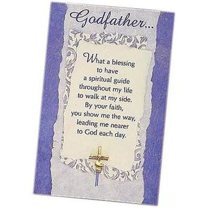 Abbey Gift Godfather Pin & Card, White, 4.0" L x 0.05" W x 7.85" H (08137)