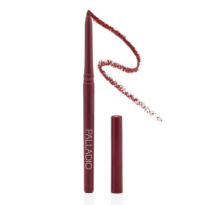 Palladio Retractable Waterproof Lip Liner High Pigmented and Creamy Color Slim Twist Up Smudge Proof Formula with Long Lasting All Day Wear No Sharpener Required, Black Berry