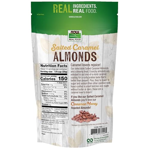 Buy now NOW Foods, Salted Caramel Almonds, Dry Roasted, Crafted in Small Batches, 12-Ounce (340 g) at indiglob india