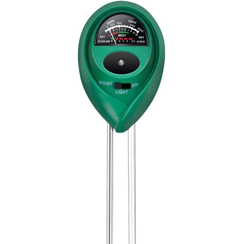 iPower 3-in-1 Soil Test Kit, Soil Moisture/Light/pH Meter for House Plant, Garden, Lawn, Farm, Ideal for Indoor & Outdoor Use