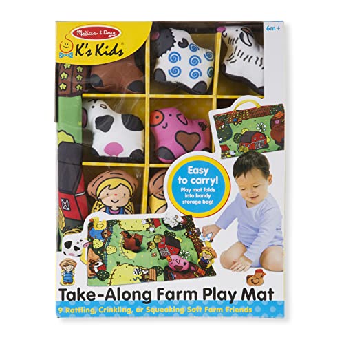 Buy now Melissa & Doug Take-Along Farm Baby and Toddler Play Mat (19.25 x 14.5 inches) With 9 Animals - Folds To Be Convenient Storage Bag for Travel at indiglob india